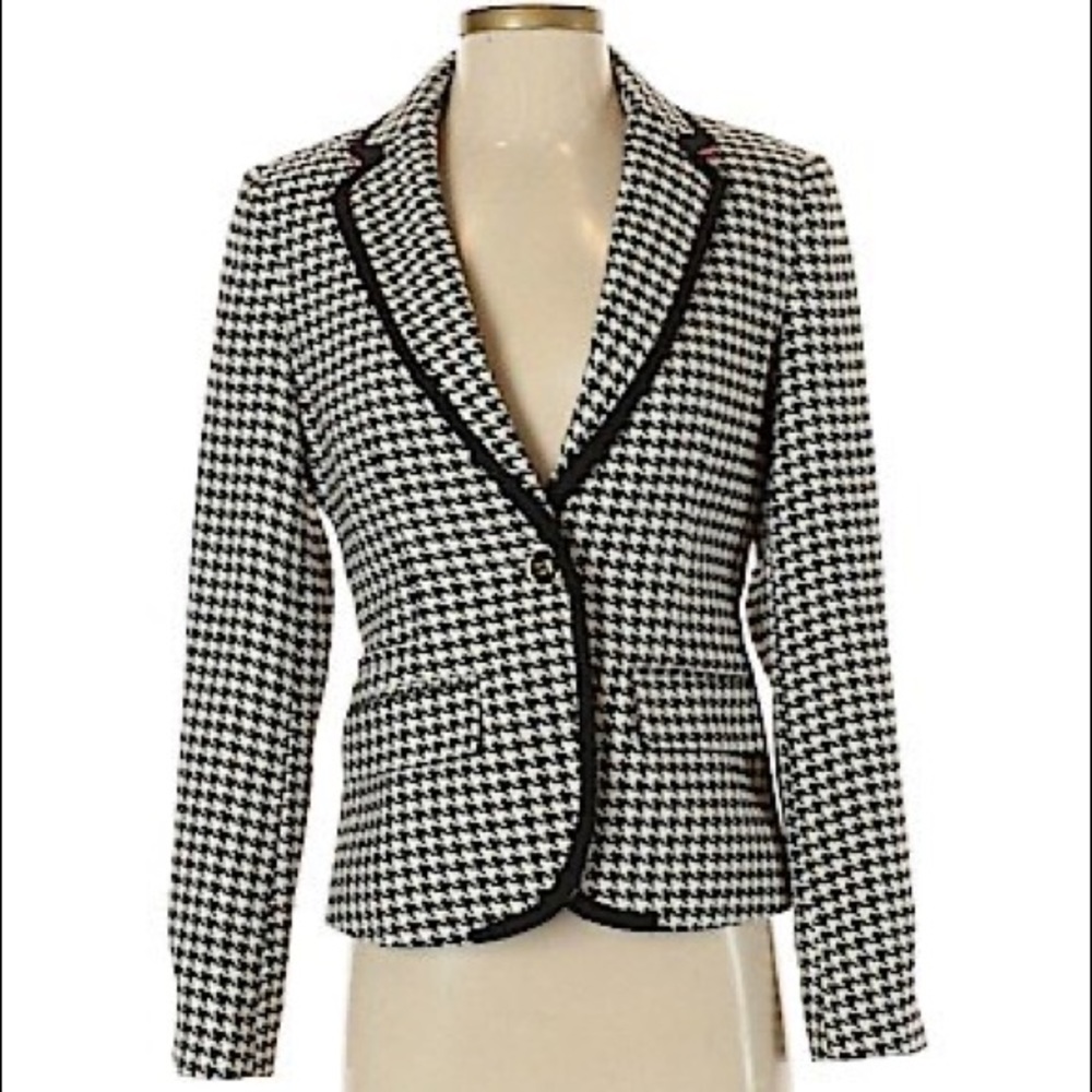 NWT Merona Black & White Houndstooth Blazer